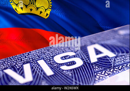 Liechtenstein Visa Document Close Up Passport Visa On Liechtenstein   Liechtenstein Visa Document Close Up 3d Rendering Passport Visa On Liechtenstein Flag Liechtenstein Visitor Visa In Passport Liechtenstein Multi E W2k6wx 