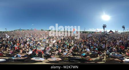 360 degree panoramic view of Pyramid stage at Glastonbury Festival 2019