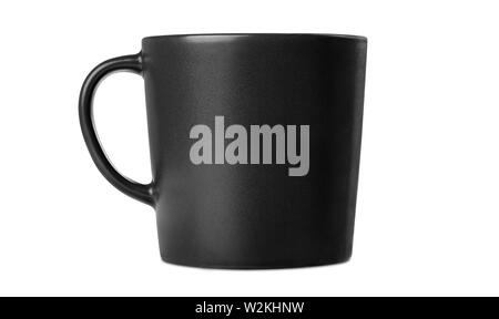 Black matte modern tea mug isolated on white background Stock Photo