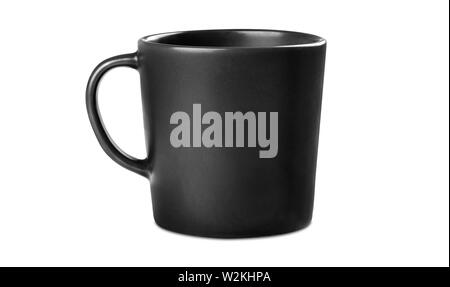 Black matte modern tea mug isolated on white background Stock Photo