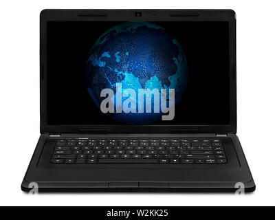 Electronic Earth on laptop screen Stock Photo
