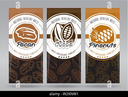 Nuts packaging set Stock Vector