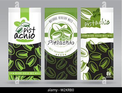 Pistachio packaging set Stock Vector