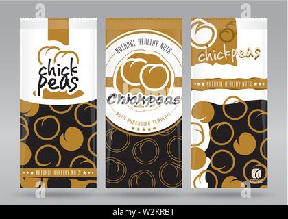 Chickpeas packaging set Stock Vector