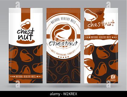 Chestnut packaging set Stock Vector