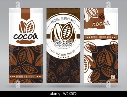 Cocoa packaging set Stock Vector