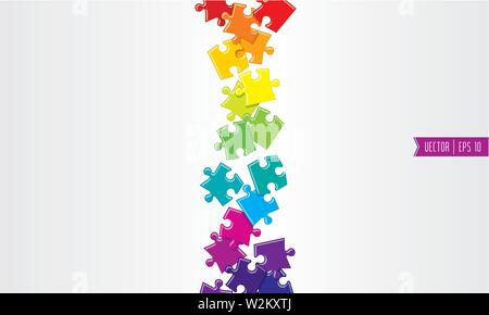 Spilled colored vector puzzles Stock Vector