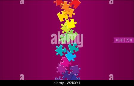 Spilled colored vector puzzles Stock Vector