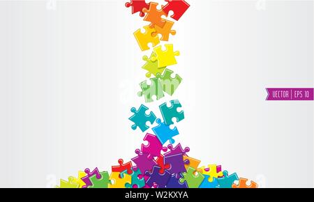 Spilled colored vector puzzles Stock Vector