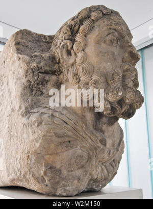 Bust of Emperor Commodus (180-192 ad) from Burnum. Archeological Museum of Zadar. Croatia Stock Photo