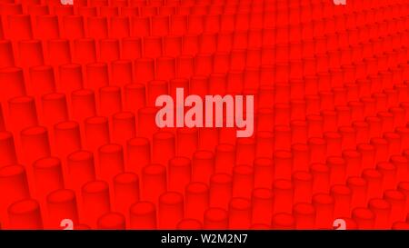 Bright colorful, dynamic and shiny solid rods floating in a wavy shape background.. 3d rendered background of Stock Photo