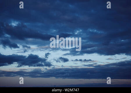 colorful dramatic sky with cloud. Evening. dark blue background Stock Photo