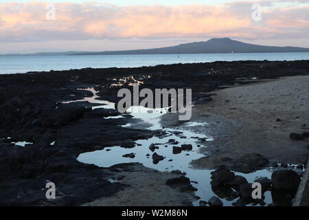 Iconic Rangitoto volcano on Rangitoto Island. Photo taken from tje ...