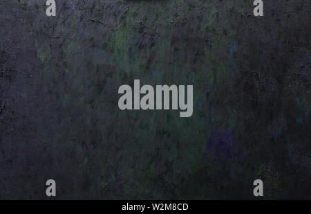 Abstract dark artistic background of a canvas covered with strokes of oil paint. Stock Photo