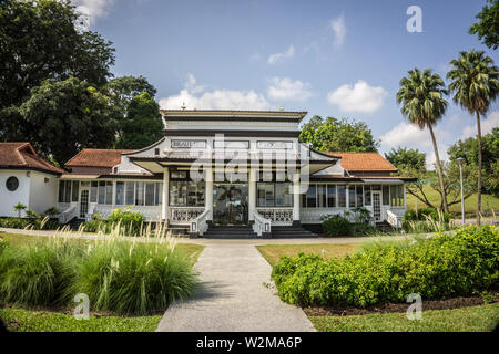 Singapore - Sept 30, 2018: Beaulieu House, built sometime in the 1910s, is located at Sembawang Park in Singapore, overlooking the Straits of Johor. Stock Photo