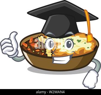 Graduation gratin isolated with in the cartoon Stock Vector