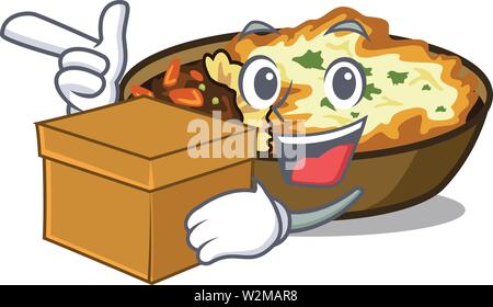 With box gratin isolated with in the cartoon Stock Vector