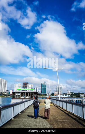 Singapore - Jan 12, 2019: Woodlands Waterfront Park is a park located at Admiralty Road West in Singapore and overlooks Straits of Johor. Stock Photo