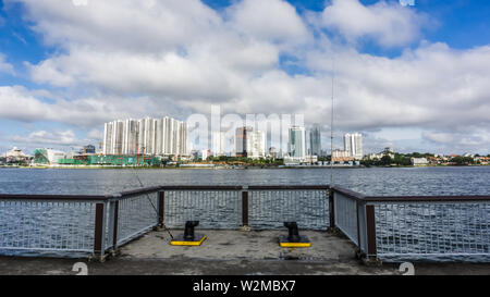 Singapore - Jan 12, 2019: Woodlands Waterfront Park is a park located at Admiralty Road West in Singapore and overlooks Straits of Johor. Stock Photo