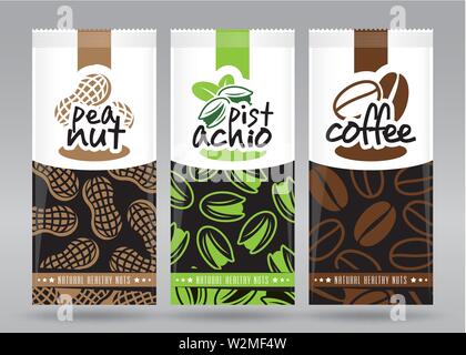 Nuts packaging set Stock Vector