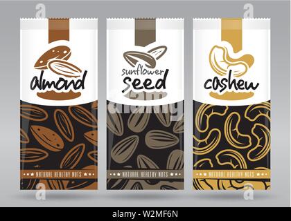 Nuts packaging set Stock Vector