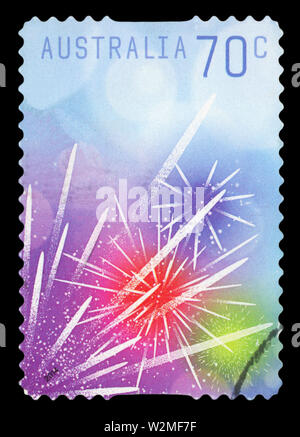 AUSTRALIA - CIRCA 2014: A Stamp printed in AUSTRALIA shows the New Year Celebrations, circa 2014. Stock Photo