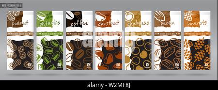 Nuts packaging set - 1 Stock Vector