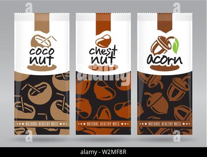 Nuts packaging set Stock Vector