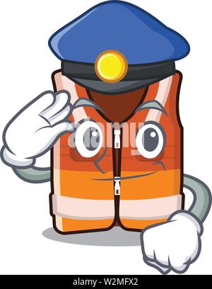 Police safety vest isolated in the character Stock Vector