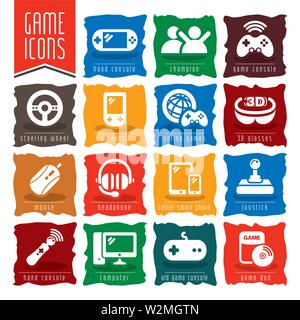 Game icon set. Stock Vector