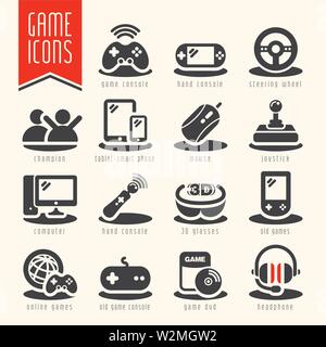 Game icon set. Stock Vector