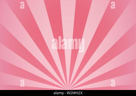 Pink radial beams and rays abstract girly background Stock Vector