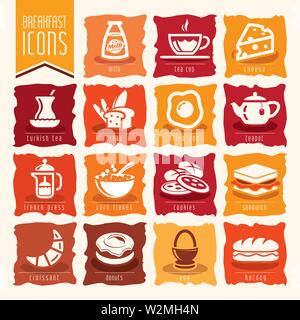 Breakfast icon set Stock Vector