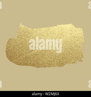 Gold paint stroke. Abstract gold glittering textured art illustration. Hand drawn brush stroke design element. Vector illustration Stock Vector