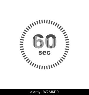 60 second timer clock. 60 sec stopwatch icon countdown time stop ...