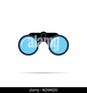 Binoculars icon symbol flat style with shadow. Simple design Stock Vector