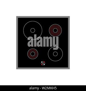 Electric kitchen stove icon. Simple design. Vector eps10 Stock Vector