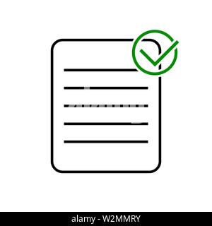 Check mark list isolated on white background Stock Vector