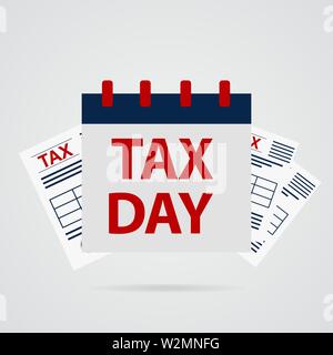 Tax day icon sig logo back. Vector Stock Vector
