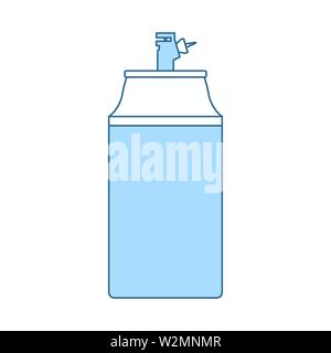 Paint Spray Icon. Thin Line With Blue Fill Design. Vector Illustration. Stock Vector