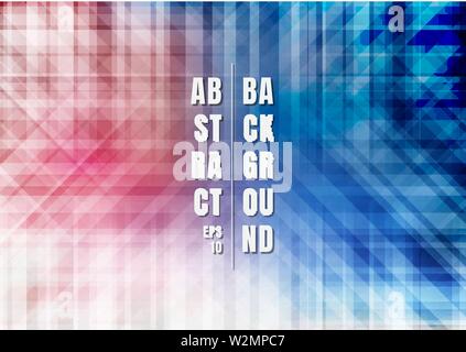 Abstract striped geometric colorful blue and red overlapping background technology style. Vector illustration Stock Vector