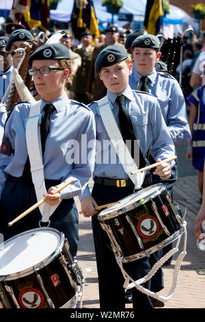 Marching Band Drum Corps Playing At Cancer Society Relay For Life 