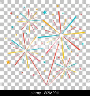 Fireworks icons set. holidays concept. Vector eps10 Stock Vector
