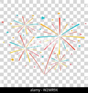 Fireworks icons set. holidays concept. Vector eps10 Stock Vector