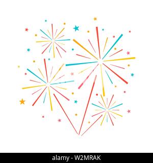 Fireworks icons set. holidays concept. Vector eps10 Stock Vector
