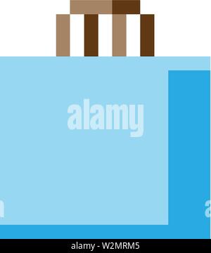 Shopping Bag 8 Bit Video Game Art Icon Stock Vector