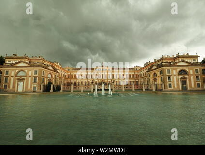 Villa reale palace, royal garden and big fountain in Monza, Lombardy, Italy Stock Photo
