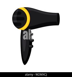 Cartoon black hair dryer Stock Vector