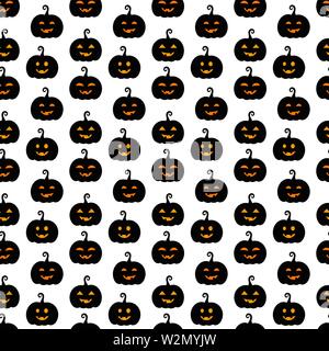 Halloween pumpkins Jack O Lanterns seamless pattern. Vector illustration Stock Vector