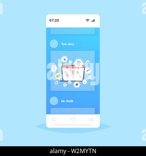 laptop screen with world map location geo tags different computer applications virtual interface concept smatphone screen online mobile app flat Stock Vector